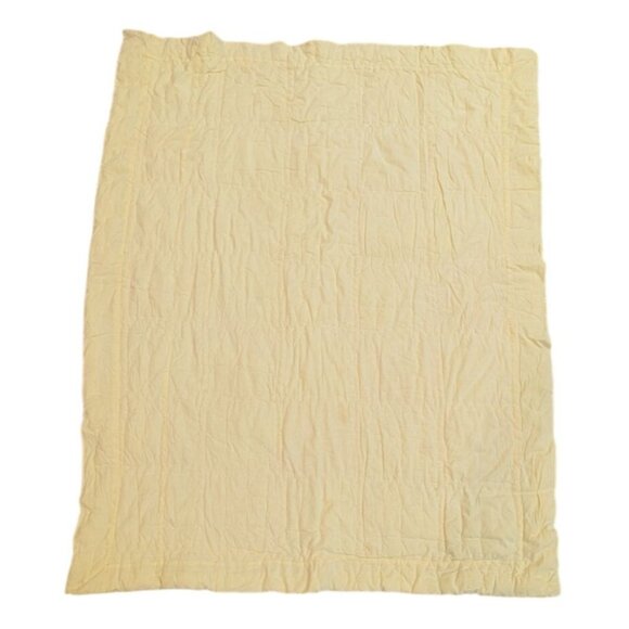 Handmade Quilt Embroidered Alphabet Birds Knots Yellow Pink 45x58 Baby Blanket - Picture 3 of 8